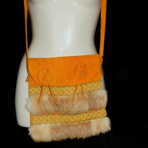 60'S VINTAGE SUEDE/FUR PURSE